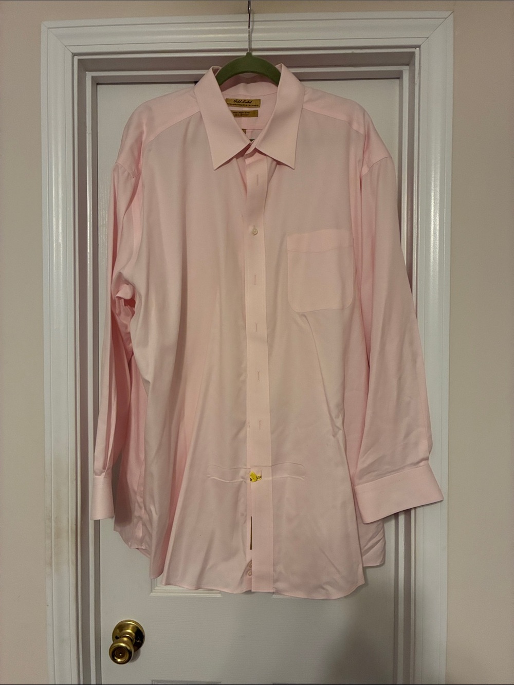 Roundtree & Yorke Gold Men's Pale Pink Dress Shirt 18.5 36 Tall - Picture 1 of 3